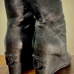 CHANEL Black Ankle Boots